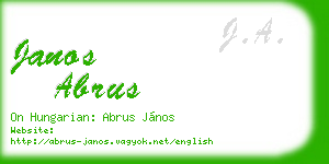 janos abrus business card