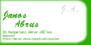 janos abrus business card